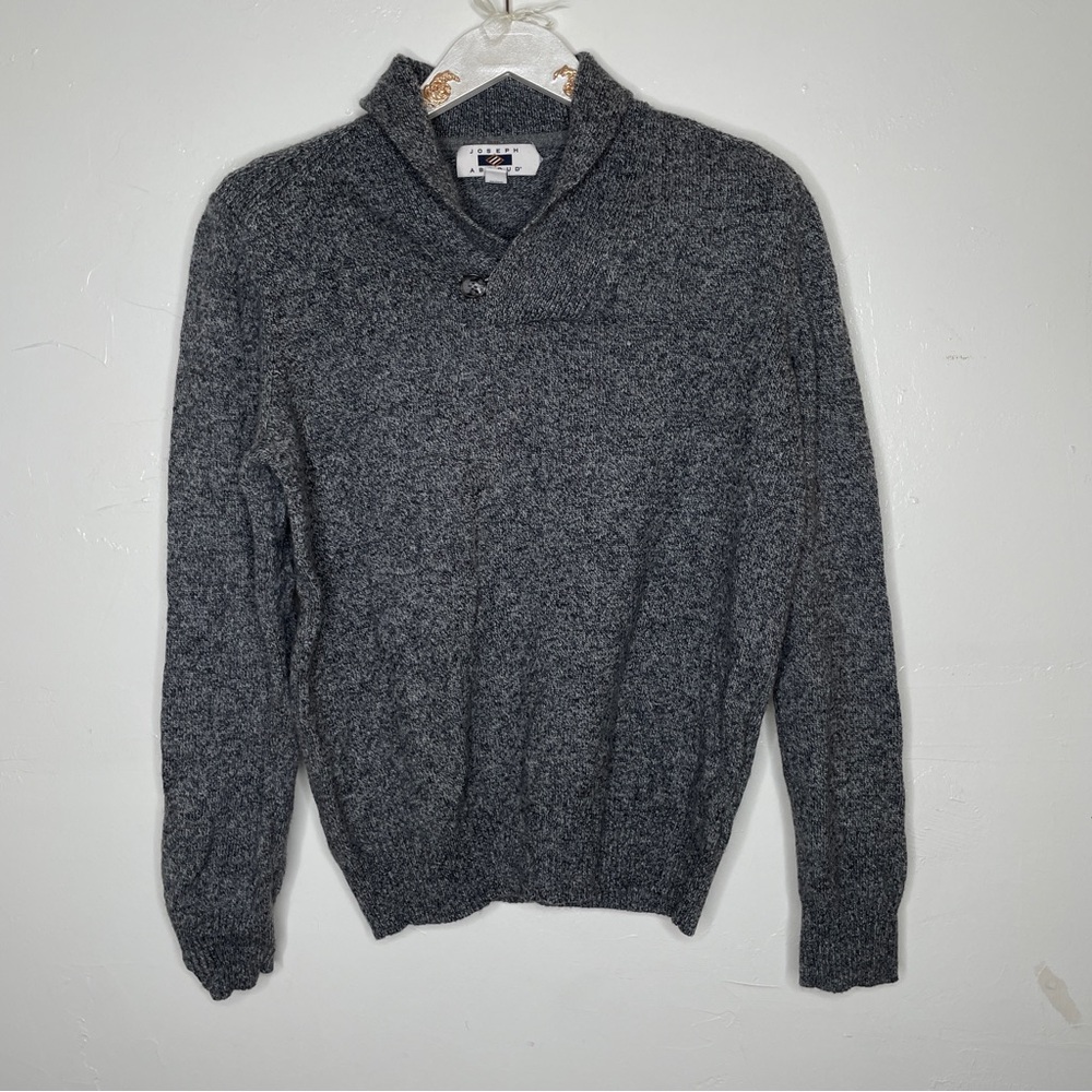 JOSEPH ABBOUD GRAY COLLARED PREPPY SWEATER SZ XL